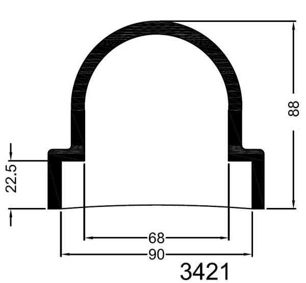 3421 Bowman  kumipääty 90 mm, sokea