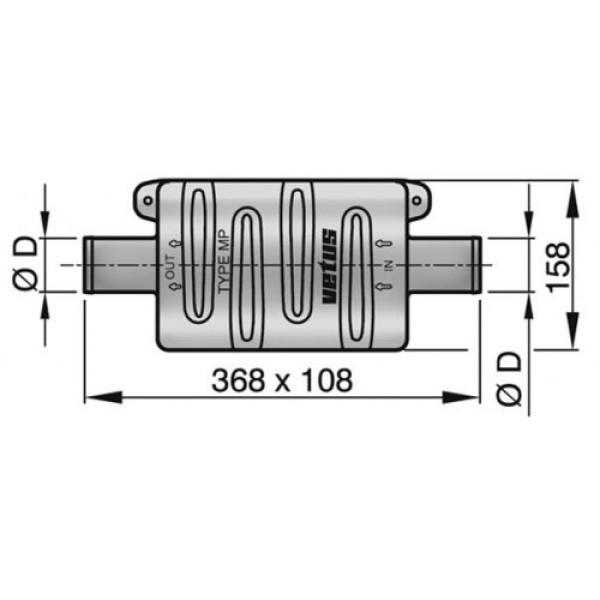 Äänenvaimennin MP45 Ø 45 mm