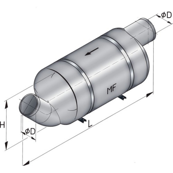 Äänenvaimennin MF090 Ø 90 mm